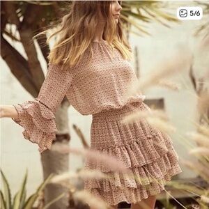 MISA Los Angeles Bernita Floral Ruffle Mini Dress size xs